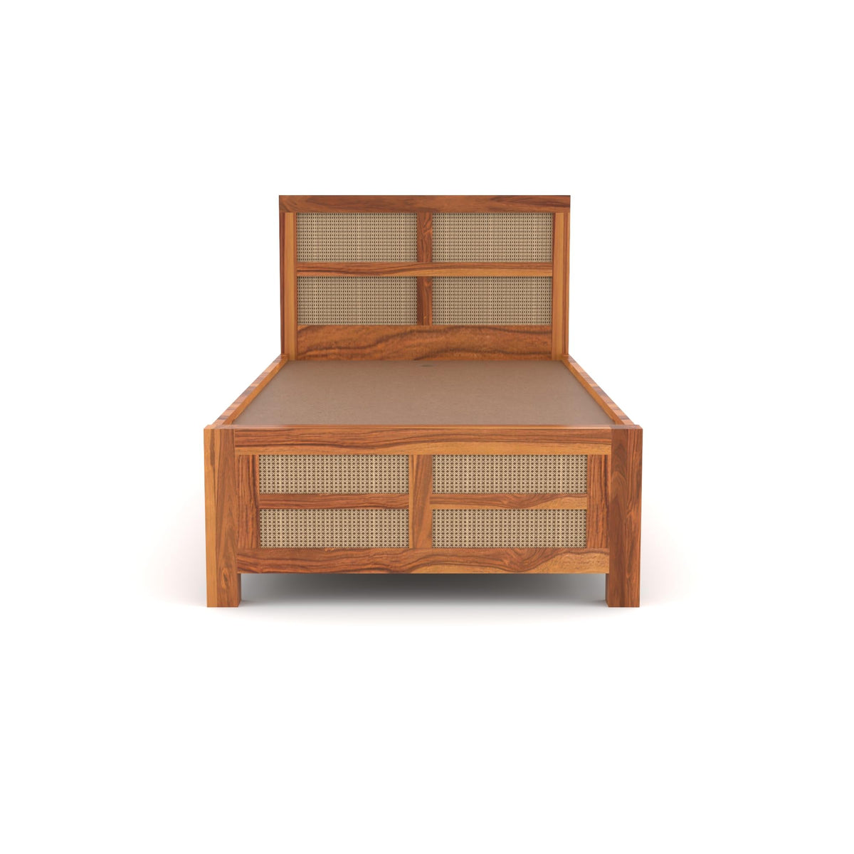 Bhagwati Art Sheesham Single Bed with Box Storage – 8 Jali Rattan Cane – view 7