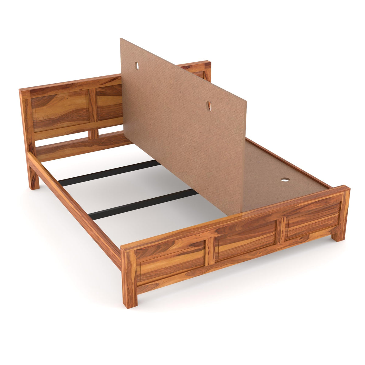 Bhagwati Art Sheesham Wood Bed without Storage – 3 Dalla Design – view 4