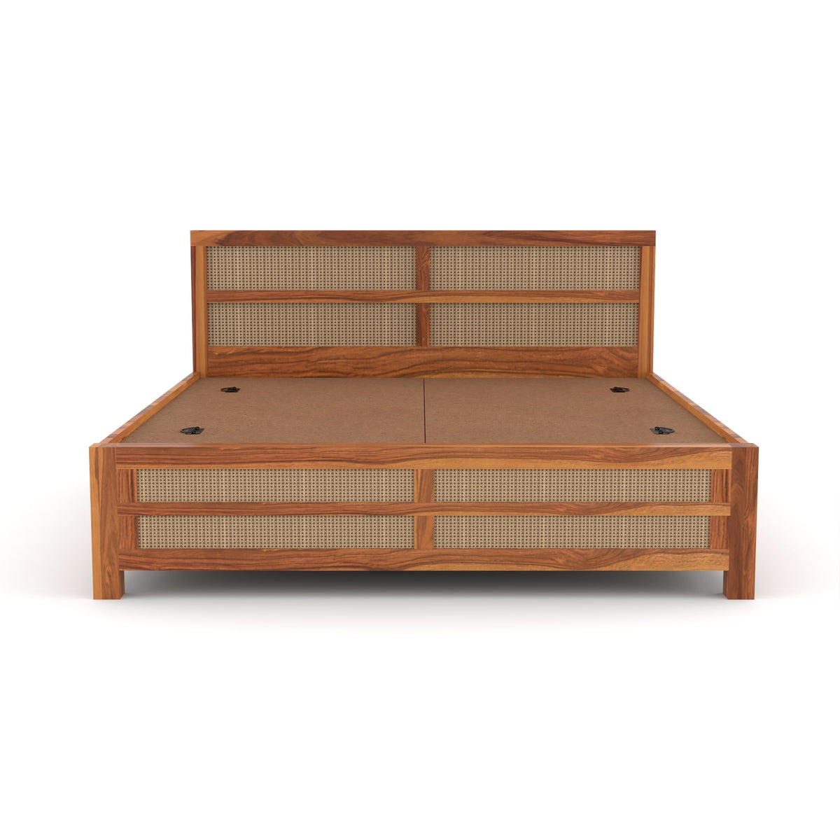 Bhagwati Art Sheesham Wood Bed with Box Storage – 8 Jali Rattan Cane – view 8