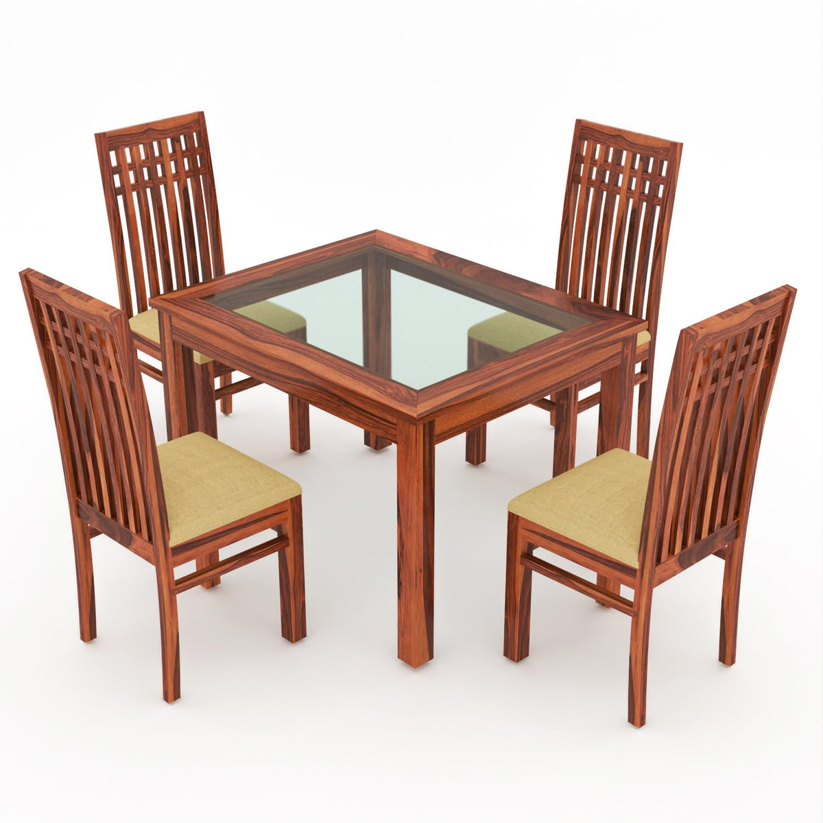 Bhagwati Art Sheesham Wood Dining Set with High Back Chairs – Plain – view 4
