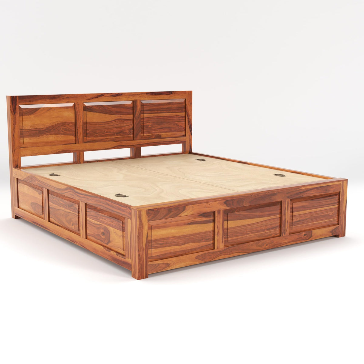 Bhagwati Art Sheesham Wood Bed with Box Storage – 3 Dalla Design – view 5