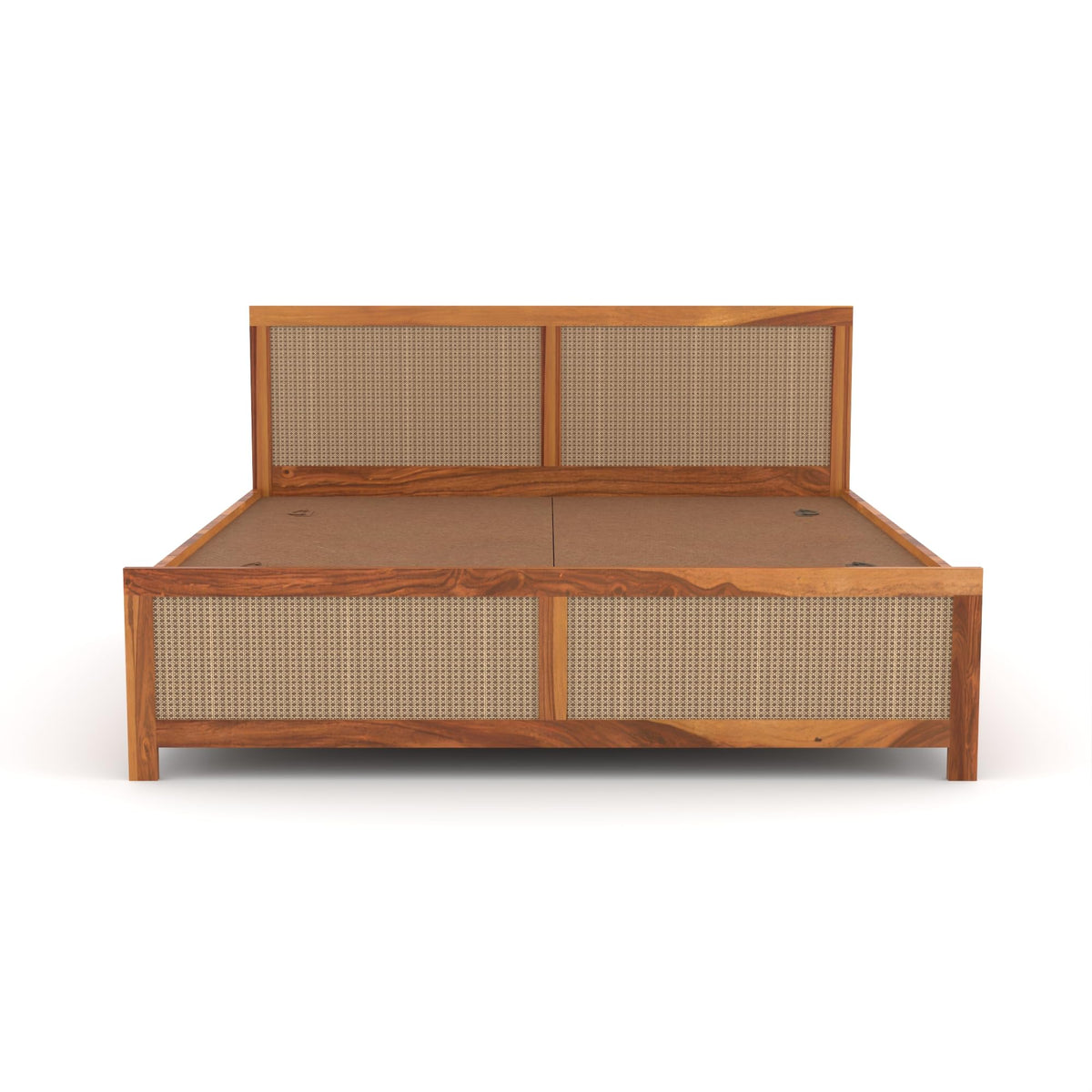 Bhagwati Art Sheesham Wood Bed with Box Storage – 4 Jali Rattan Cane – view 8