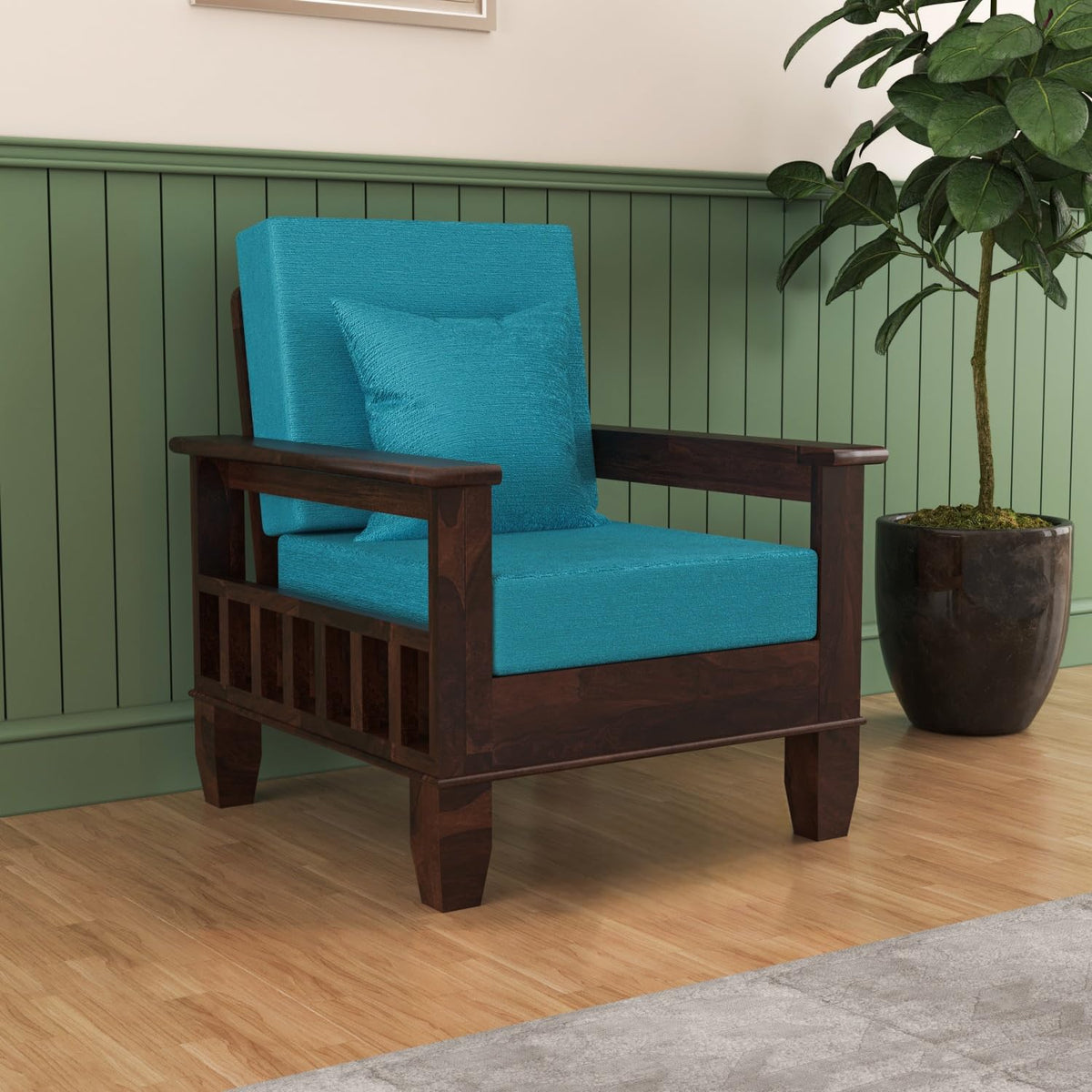 Bhagwati Art Sheesham Wood 1 Seater Sofa – Classic Design – view 6
