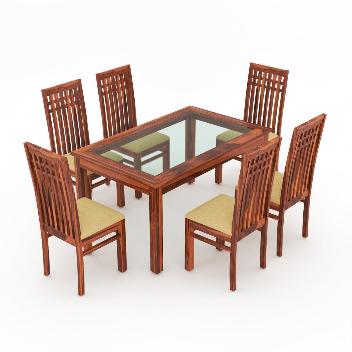 Bhagwati Art Sheesham Wood Dining Set with High Back Chairs – Plain – view 19