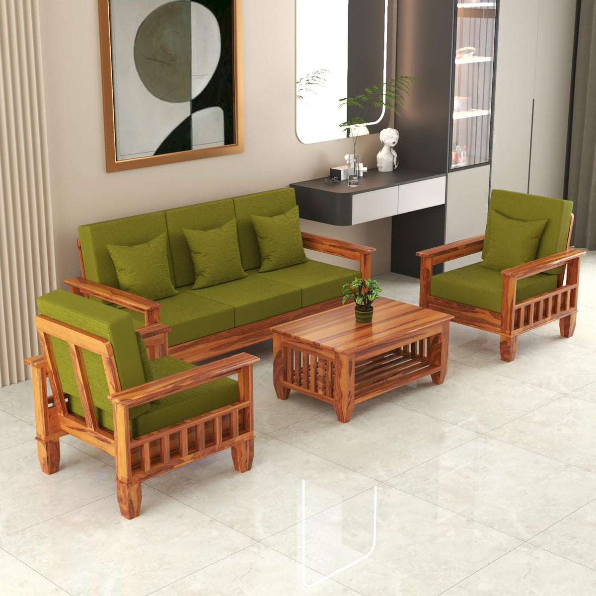 Bhagwati Art Sheesham Wood 5 Seater Sofa Set – Classic Design – view 25