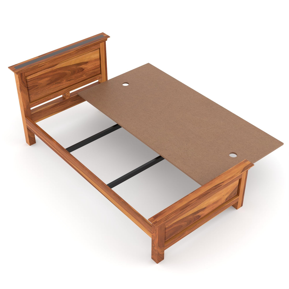 Bhagwati Art Sheesham Wood Single Bed without Storage – 1 Dalla Design – view 4