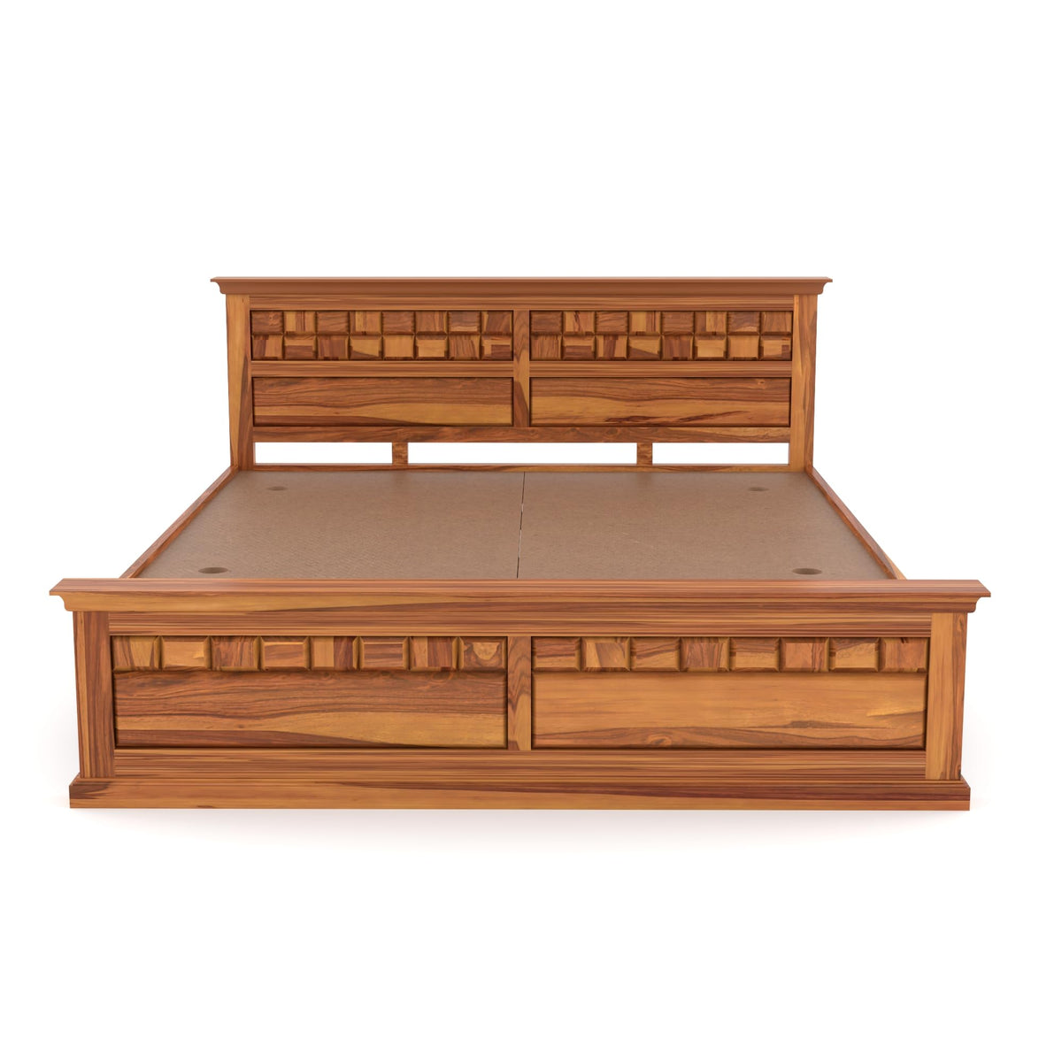 Bhagwati Art Sheesham Wood Bed without Storage – Chocolate Design – view 5