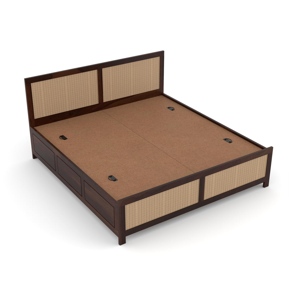 Bhagwati Art Sheesham Wood Bed with Box Storage – 4 Jali Rattan Cane – view 13