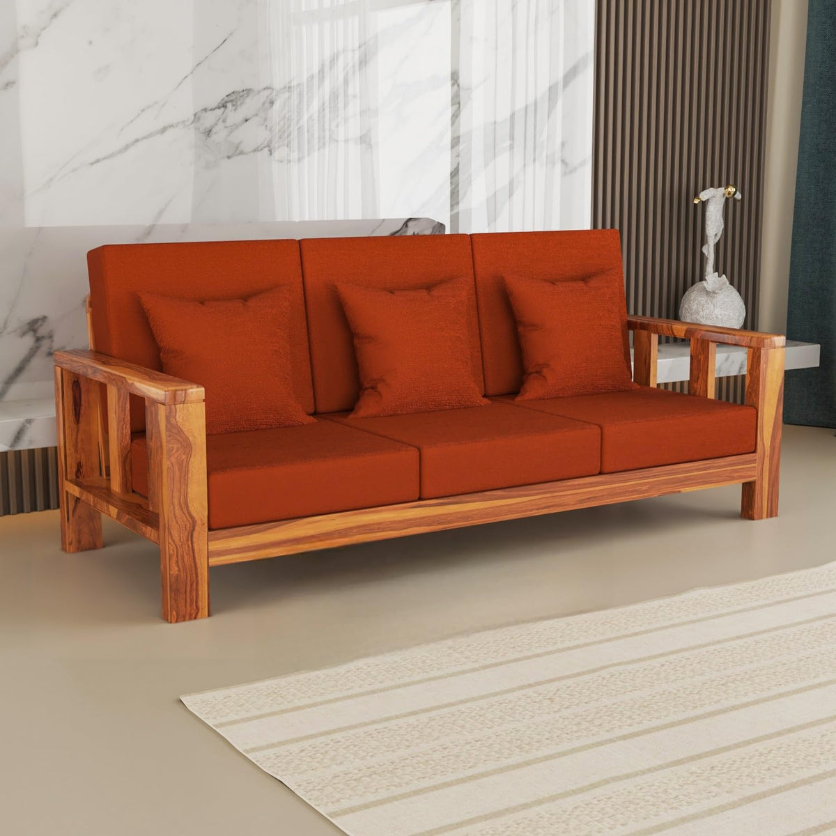 Bhagwati Art Sheesham Wood 3 Seater Sofa – Lounge Design – view 26