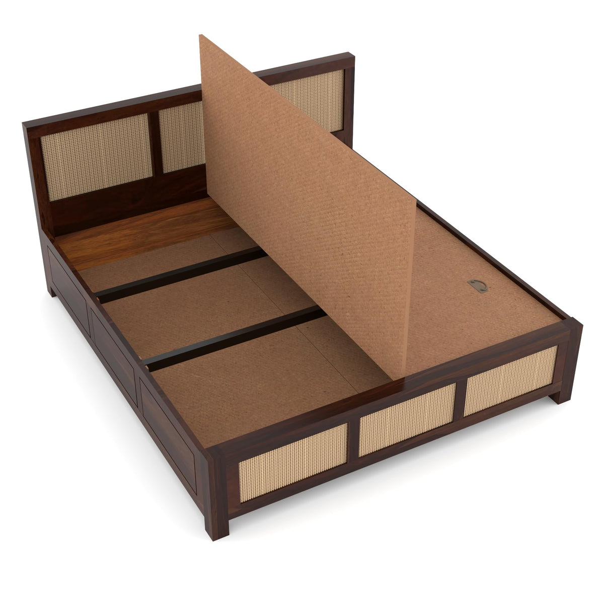 Bhagwati Art Sheesham Wood Bed with Box Storage – 6 Jali Rattan Cane – view 12