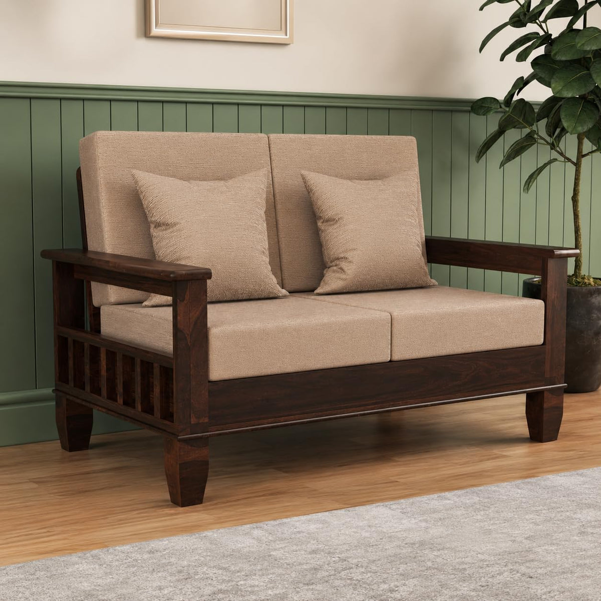Bhagwati Art Sheesham Wood 2 Seater Sofa – Classic Design – view 21