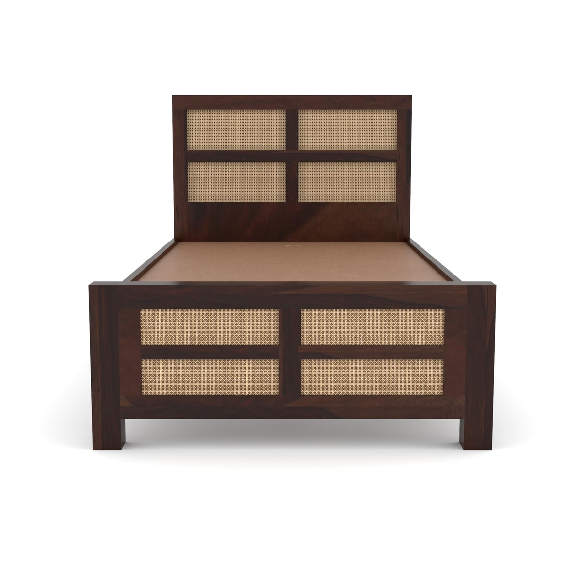 Bhagwati Art Sheesham Single Bed without Storage – 8 Jali Rattan Cane – view 17