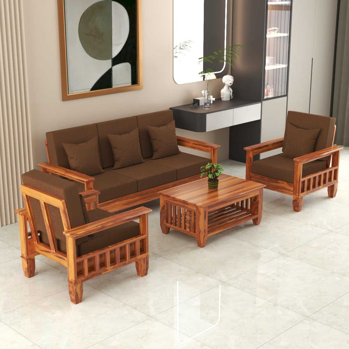 Bhagwati Art Sheesham Wood 5 Seater Sofa Set – Classic Design – view 17