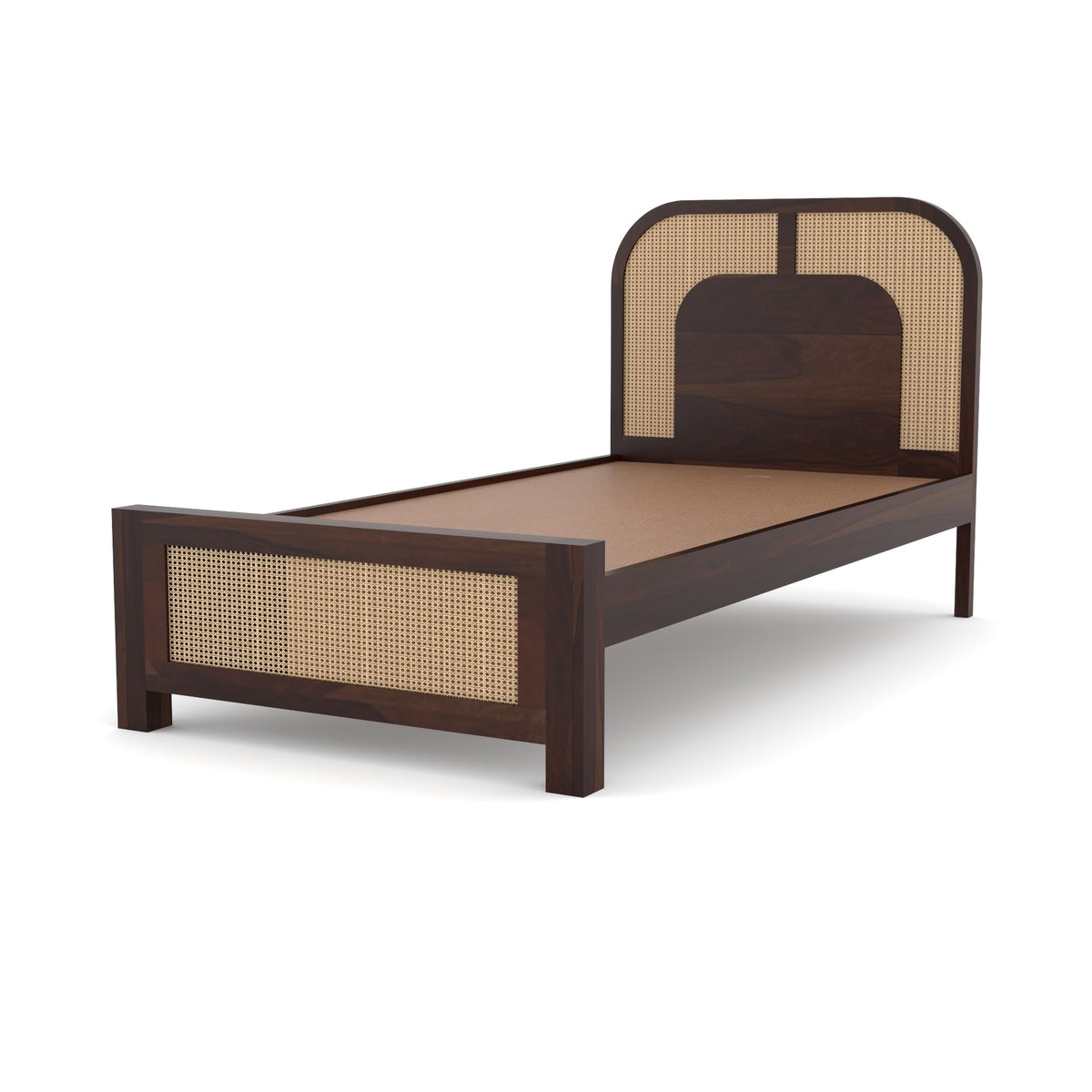 Bhagwati Art Sheesham Single Bed without Storage – 5 Jali Rattan Cane – view 12