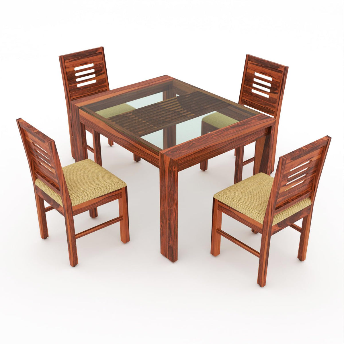 Bhagwati Art Sheesham Wood Dining Set with Urban Glass Top – Classic – view 20