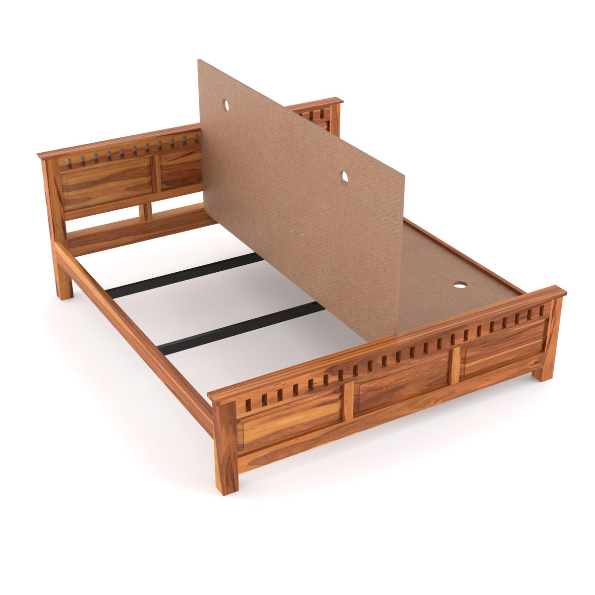 Bhagwati Art Sheesham Wood Bed without Storage – Kuber Design – view 4