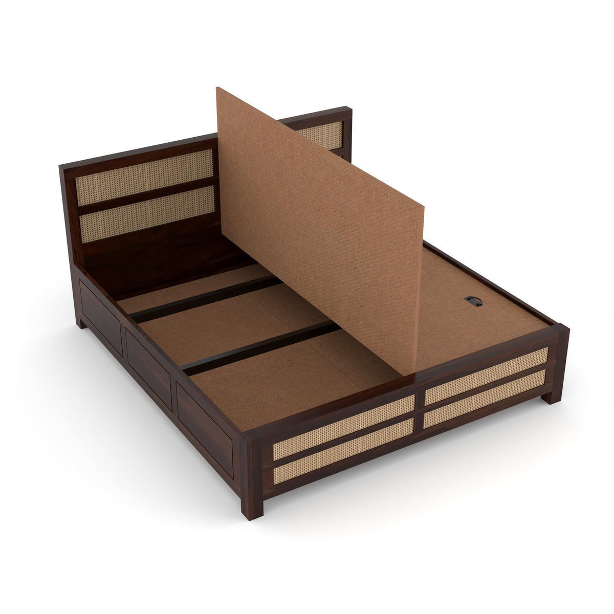 Bhagwati Art Sheesham Wood Bed with Box Storage – 8 Jali Rattan Cane – view 11