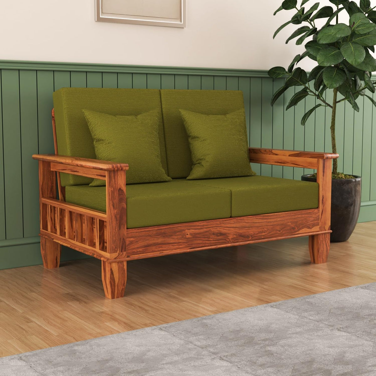 Bhagwati Art Sheesham Wood 2 Seater Sofa – Classic Design – view 16