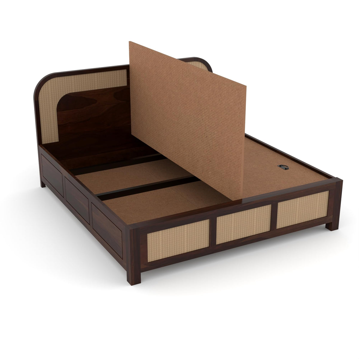 Bhagwati Art Sheesham Wood Bed with Box Storage – 5 Jali Rattan Cane – view 17