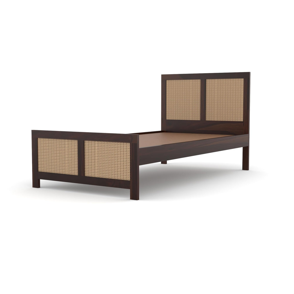 Bhagwati Art Sheesham Single Bed without Storage – 4 Jali Rattan Cane – view 13
