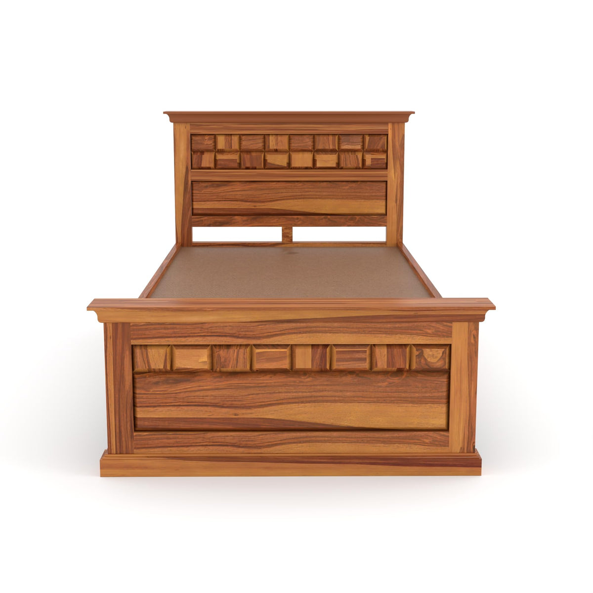 Bhagwati Art Sheesham Wood Single Bed without Storage – Chocolate – view 5