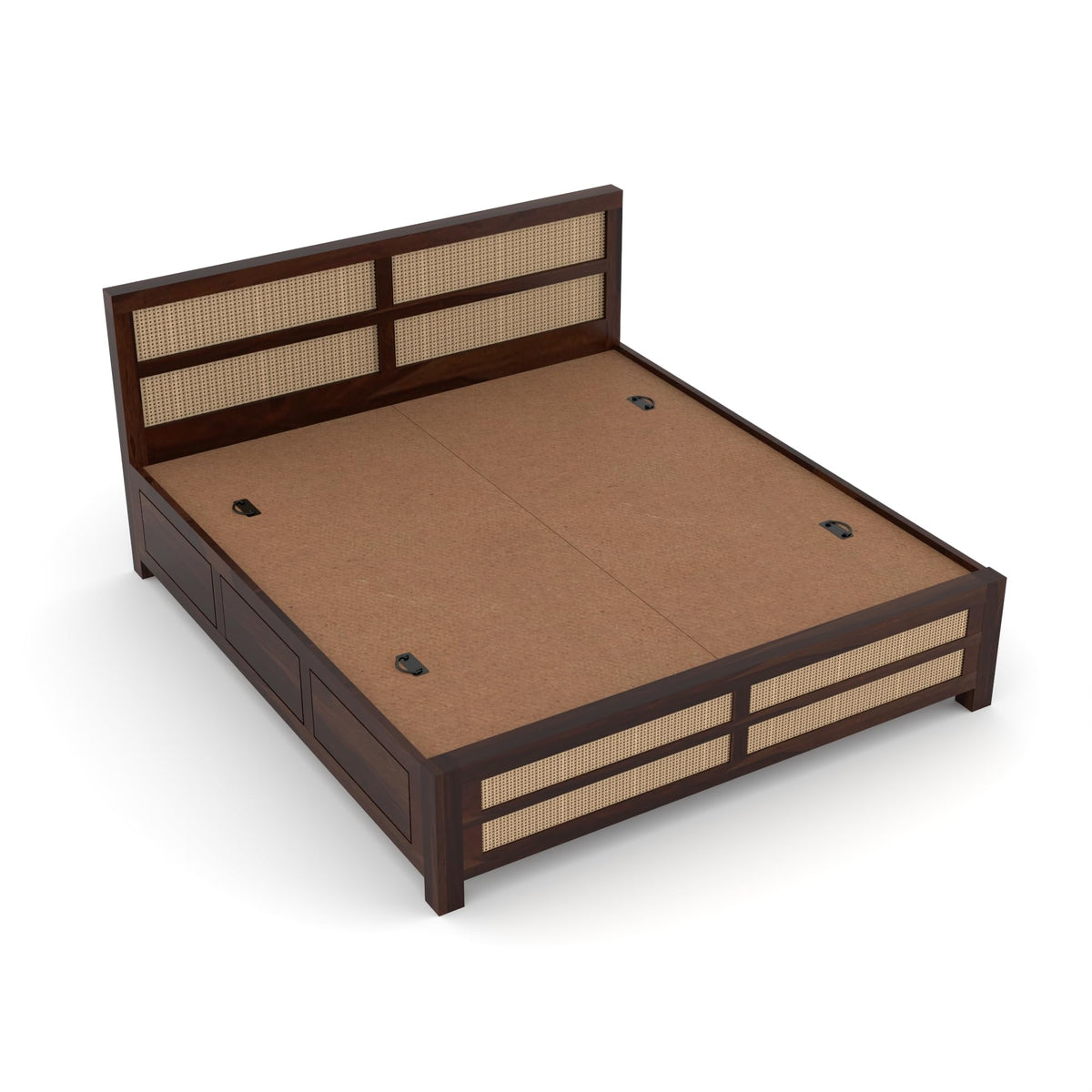 Bhagwati Art Sheesham Wood Bed with Box Storage – 8 Jali Rattan Cane – view 12