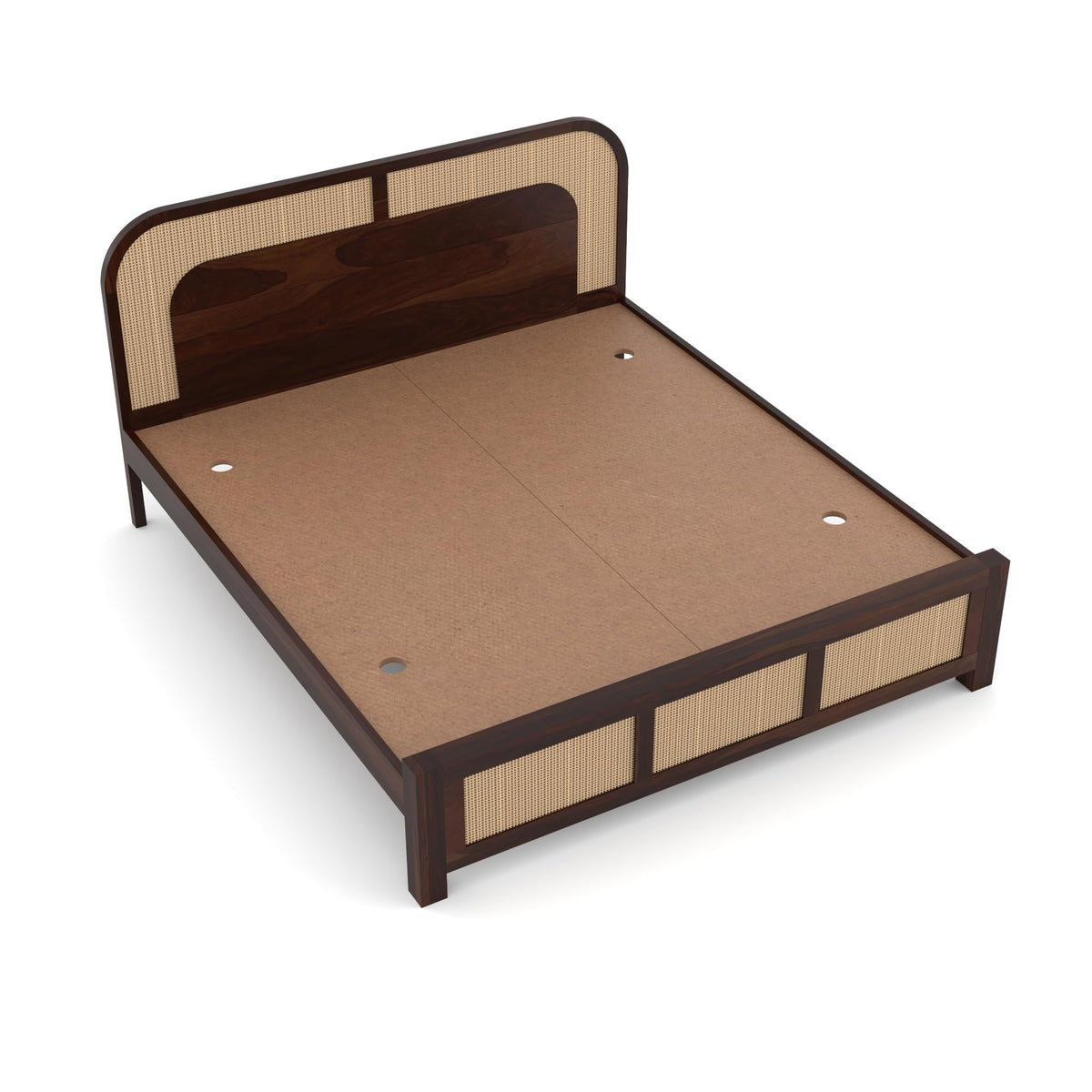Bhagwati Art Sheesham Wood Bed without Storage – 5 Jali Rattan Cane – view 14