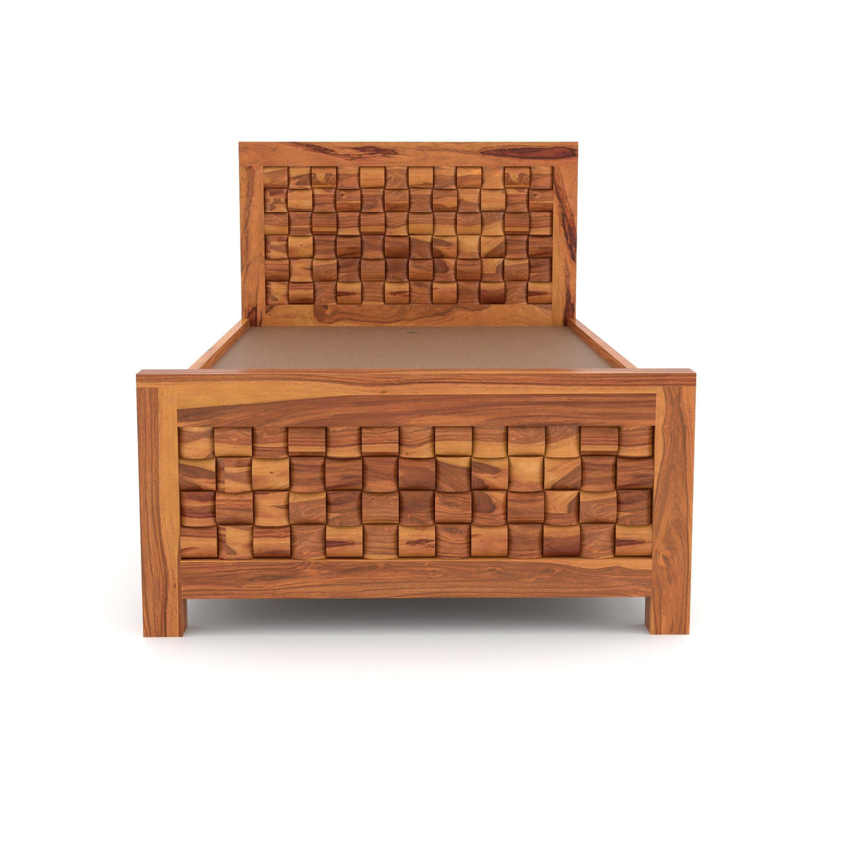 Bhagwati Art Sheesham Single Bed with Storage & 1 Bedside Table – Niwar – view 5