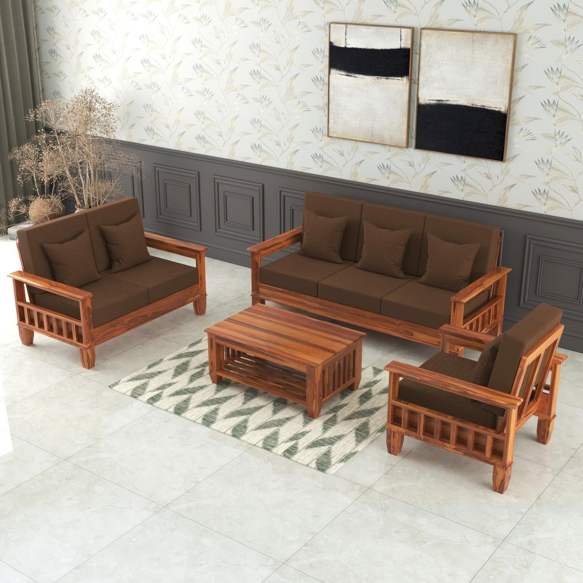 Bhagwati Art Sheesham Wood 6 Seater Sofa Set – Classic Design – view 17