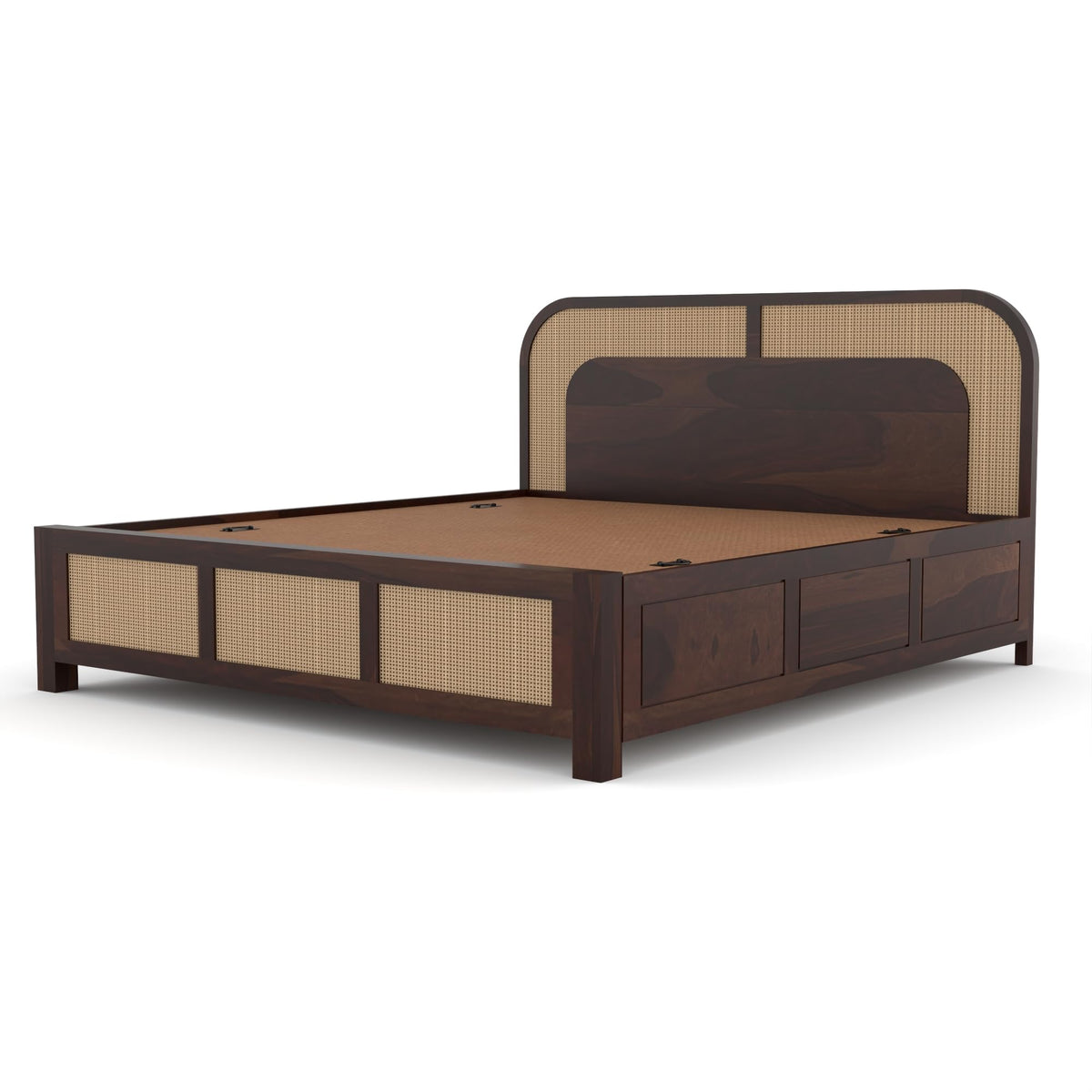 Bhagwati Art Sheesham Wood Bed with Box Storage – 5 Jali Rattan Cane – view 13