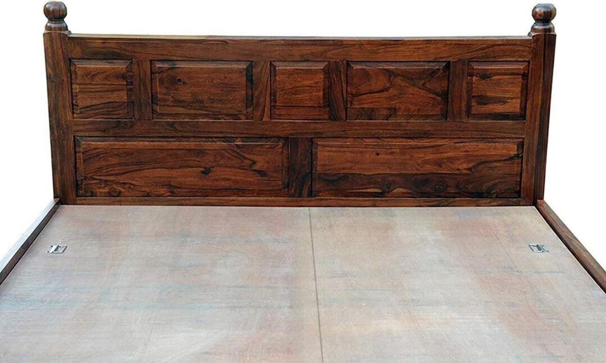 Bhagwati Art Sheesham Wood Bed with Box Storage – Lattu Design – view 8