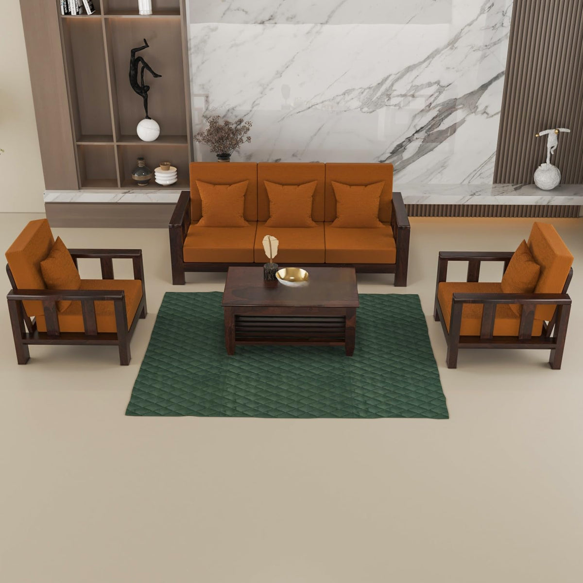 Bhagwati Art Sheesham Wood 5 Seater Sofa Set – Lounge Design – view 17
