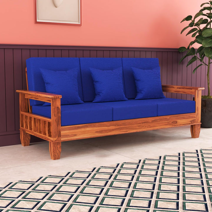 Bhagwati Art Sheesham Wood 3 Seater Sofa – Classic Design – view 1