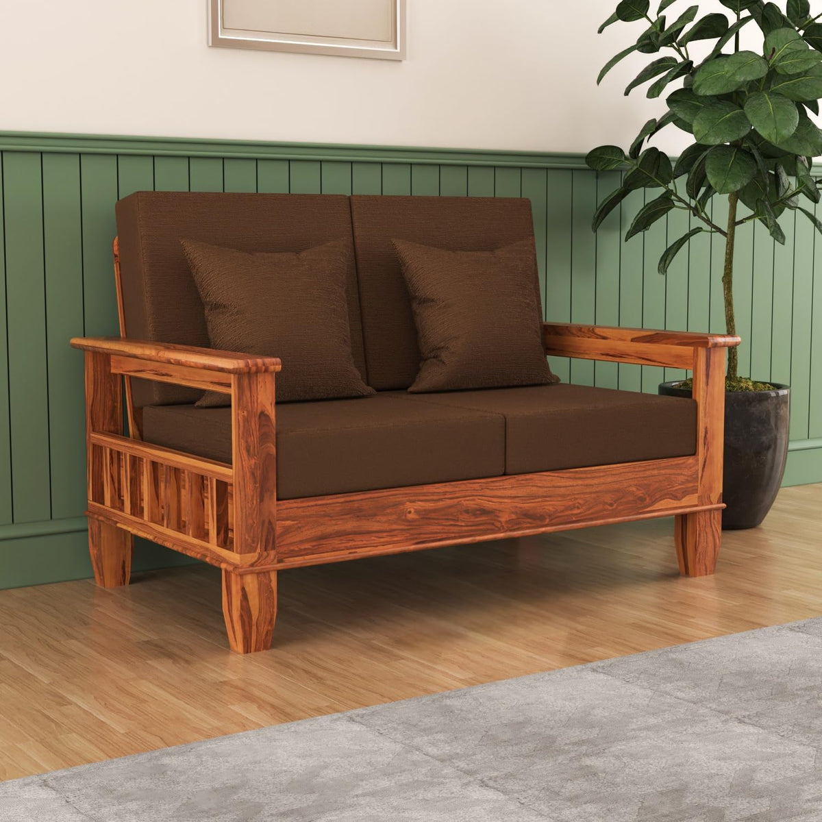 Bhagwati Art Sheesham Wood 2 Seater Sofa – Classic Design – view 11