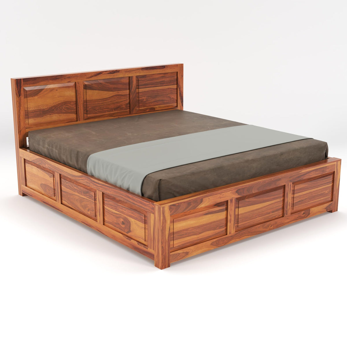 Bhagwati Art Sheesham Wood Bed with Box Storage – 3 Dalla Design – view 8
