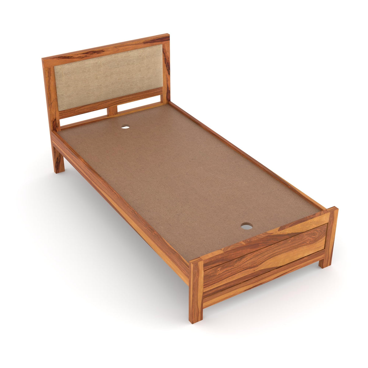 Bhagwati Art Sheesham Wood Single Bed without Storage – Cushion Dalla – view 4