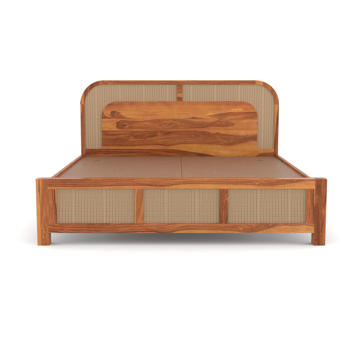 Bhagwati Art Sheesham Wood Bed without Storage – 5 Jali Rattan Cane – view 2