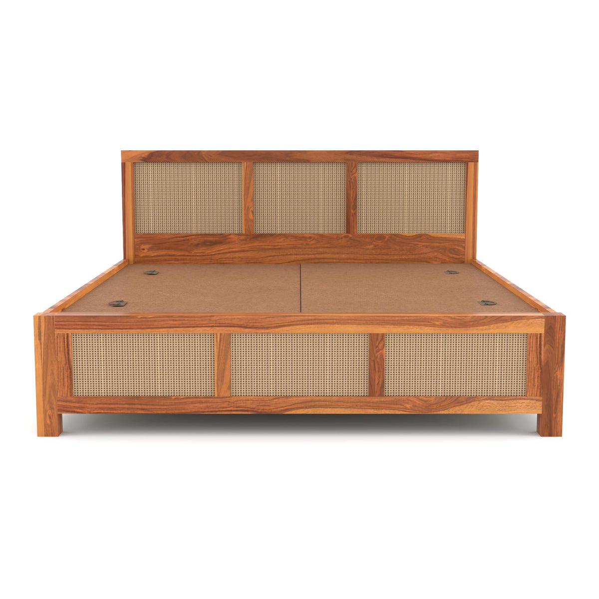 Bhagwati Art Sheesham Wood Bed with Box Storage – 6 Jali Rattan Cane – view 8